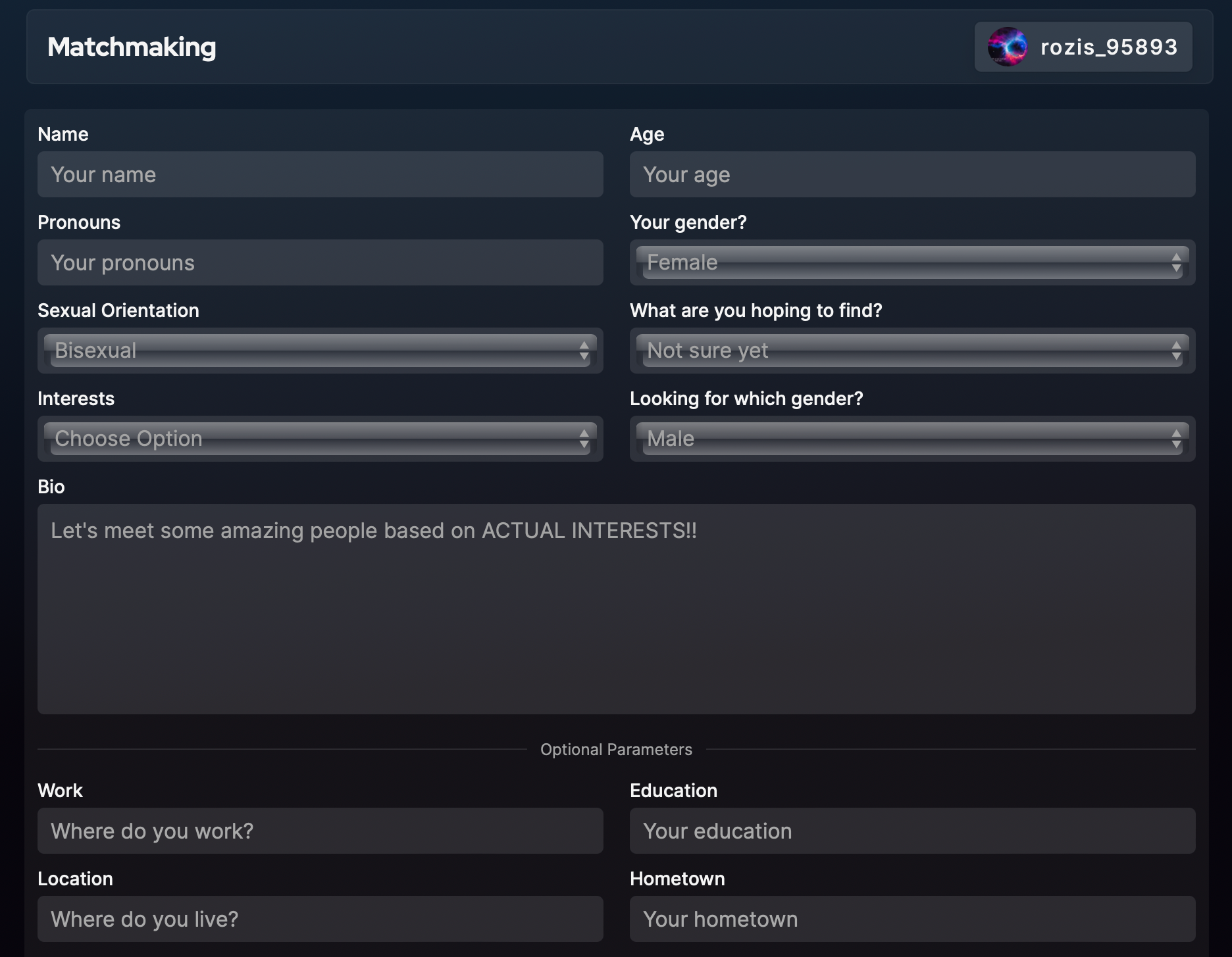 CMX Matchmaking